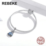 Sterling Silver 925 Flower Basket Charm Pendant for Bracelet Making