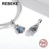 Sterling Silver 925 Flower Basket Charm Pendant for Bracelet Making