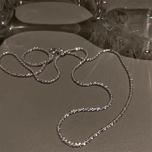 14k Diamond Silver Plated Necklace for Women Clavicle Chain Pendant