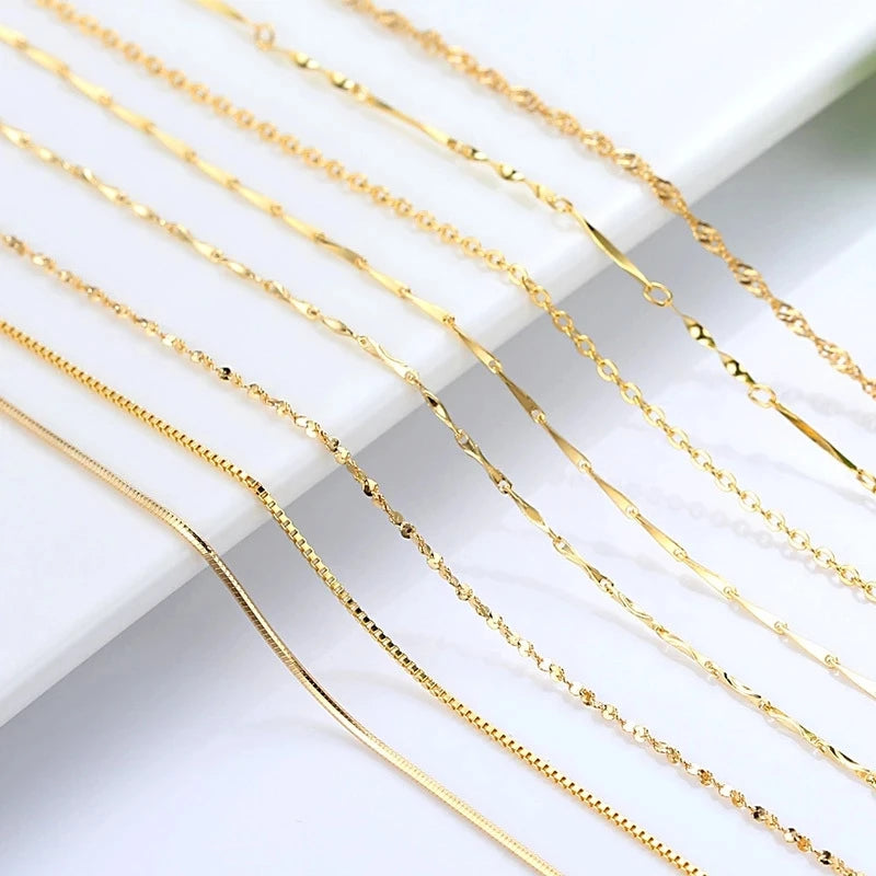 14k Water Wave Chain 18" Necklace Pendant