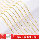 14k Water Wave Chain Necklace 18 Inches Pendant Jewelry Gift