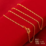 14k Water Wave Chain Necklace 18 Inches Pendant Fine Jewelry Gift