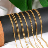 14k Yellow Necklace Water Wave Chain Snake Bone DIY Pendant Necklace