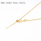 14k Yellow Necklace Water Wave Chain Snake Bone DIY Pendant Necklace
