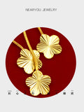 18K Plum Blossom Drop Earrings for Women