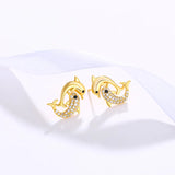 18K Dolphin Earring Pendant Necklace Fine Jewelry Set