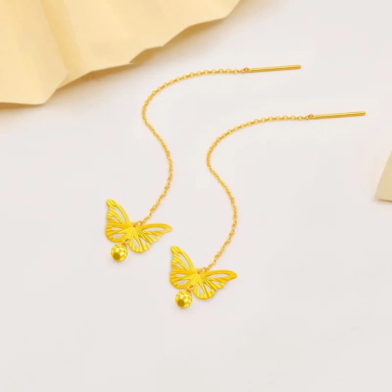 Butterfly Drop Earrings for Women Tassel Earrings Fine Jewelry