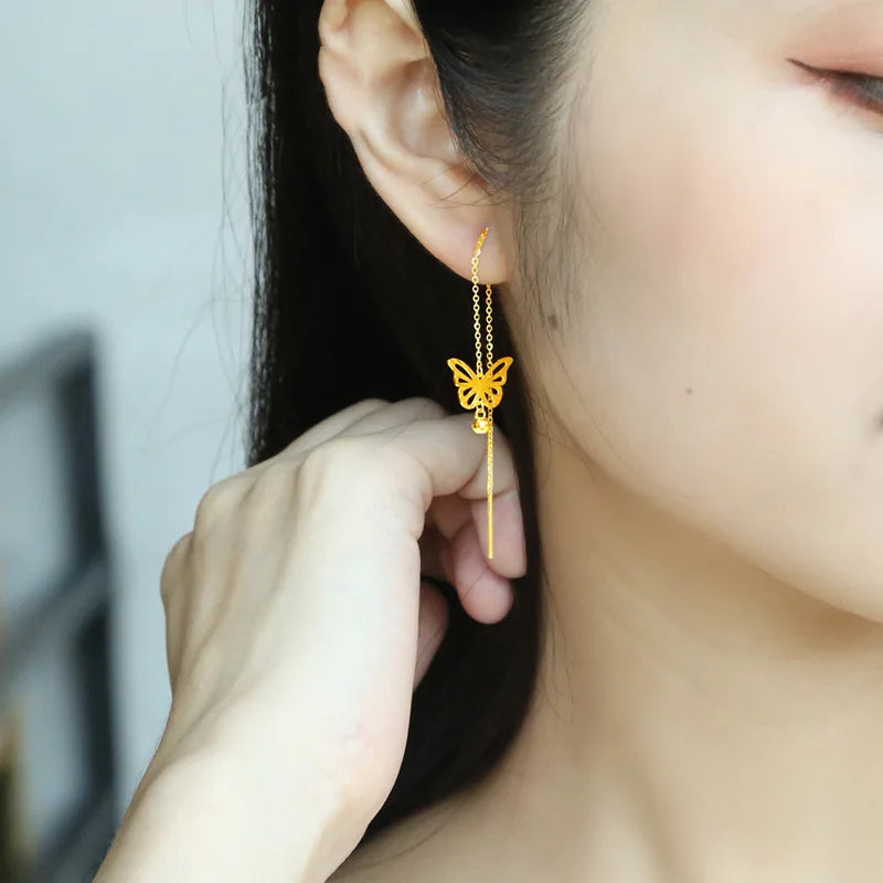 Butterfly Drop Earrings for Women Tassel Earrings Fine Jewelry