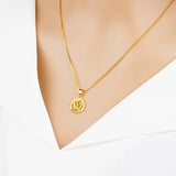 18k Pure Gold Crown Pendant for Women, Thick Filled Necklace Pendants