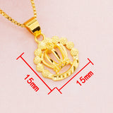 18k Pure Gold Crown Pendant for Women, Thick Filled Necklace Pendants