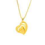 18k Pure Love Heat Pendant for Women Lover Filled Thick Necklace Pendants