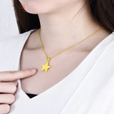 18k Pure Star Pendant Necklace for Women - Engagement Jewelry