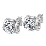 1ct Diamond Stud Earrings in 925 Sterling Silver, Female Jewelry Gift