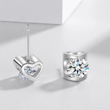 1ct Diamond Stud Earrings in 925 Sterling Silver, Female Jewelry Gift