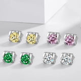 1ct Diamond Stud Earrings in 925 Sterling Silver, Female Jewelry Gift