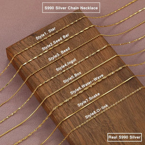 24k Yellow Plated Necklace for Woman 45cm Chain Pendant
