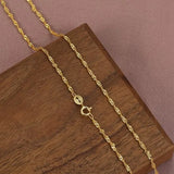 24k Yellow Plated Necklace for Woman 45cm Chain Pendant
