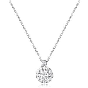 925 Silver Zircon Pendant Necklace for Women Romantic Wedding Party Jewelry