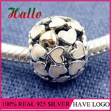 925 Silver Love Charm Beads, Pink Enamel Bracelet Fit Charms Fine Jewelry