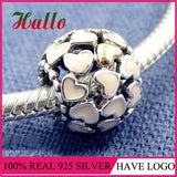 925 Silver Love Charm Beads, Pink Enamel Bracelet Fit Charms Fine Jewelry