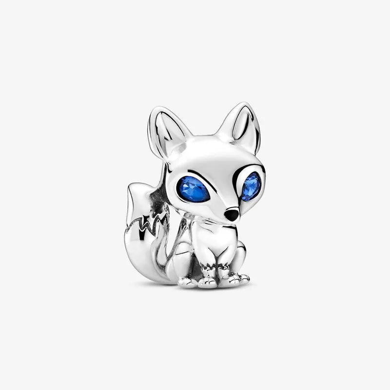 925 Silver Fox & Squirrel Dangle Charm Beads for Bracelet