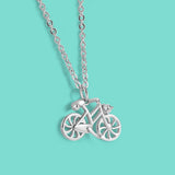 925 Silver Bicycle Pendant Necklace 18 Inch