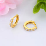 925 Silver Rose CZ Hoop Earrings for Women