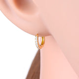 925 Silver Rose CZ Hoop Earrings for Women