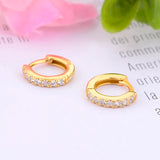 925 Silver Rose CZ Hoop Earrings for Women
