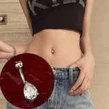 925 Silver Water Drop Belly Button Ring 6 8 10MM