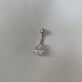 925 Silver Water Drop Belly Button Ring 6 8 10MM