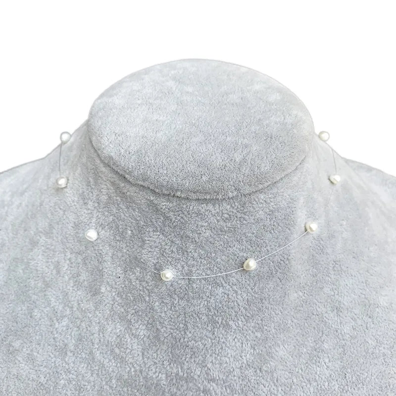 925 Silver Necklace Natural Freshwater Pearl Chokers Jewelry Gift