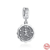 925 Silver 12 Constellation DIY Beads Bracelet Charms Jewelry