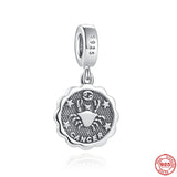 925 Silver 12 Constellation DIY Beads Bracelet Charms Jewelry