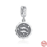 925 Silver 12 Constellation DIY Beads Bracelet Charms Jewelry
