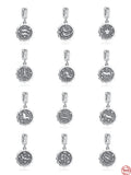 925 Silver 12 Constellation DIY Beads Bracelet Charms Jewelry
