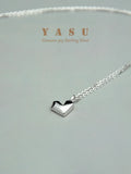 925 Silver 14K Plated Necklace Geometric Heart Pendant Jewelry