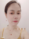 925 Silver 14K Plated Necklace Ruby Love Heart Pendant Women Clavicle Chain