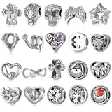 925 Silver Angel Wings Dream Catcher Skull Beads for Bracelets