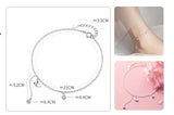 925 Silver Butterfly CZ Anklets for Women Lady Birthday Gift