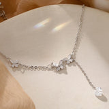 925 Silver Butterfly CZ Anklets for Women Lady Birthday Gift
