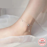 925 Silver Butterfly CZ Anklets for Women Lady Birthday Gift