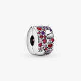 925 Silver Hearts Clip Charm Beads for Bracelets