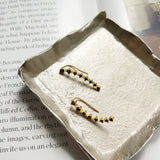 925 Silver Zircon Paved Long Line Cuff Stud Earrings