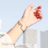 925 Silver Bangle Bracelet Romantic Wedding Fine Jewelry