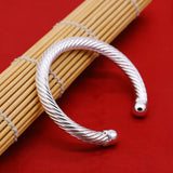 925 Sterling Silver Bangle Ripple Sterling Silver 925 Hot Fine Jewelry