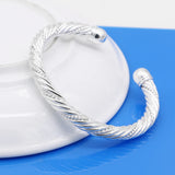 925 Sterling Silver Bangle Ripple Sterling Silver 925 Hot Fine Jewelry