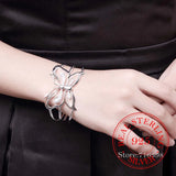 925 Silver Butterfly Bracelet for Women Wedding