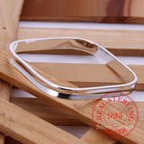 925 Silver Small Square Bangle Wedding Party Bracelet