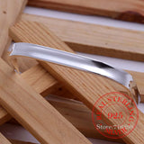 925 Sterling Silver Small Square Bangle Bracelet